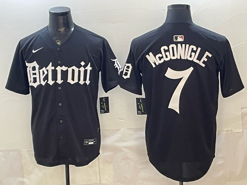 Men Detroit Tigers #7 McGonigle black Game Nike MLB Jersey 0402002